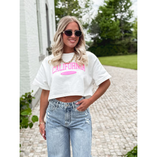 Crop pull Californie - Blanc