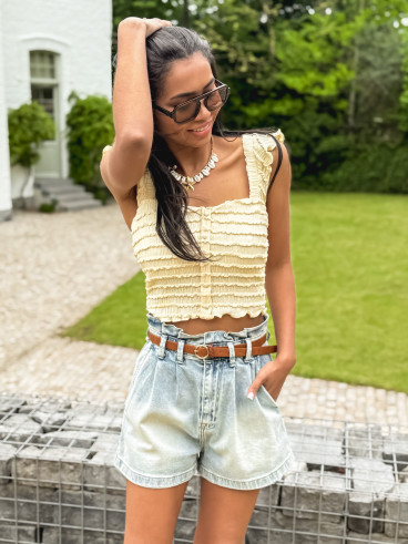 Crop top Chiara - Jaune beurre