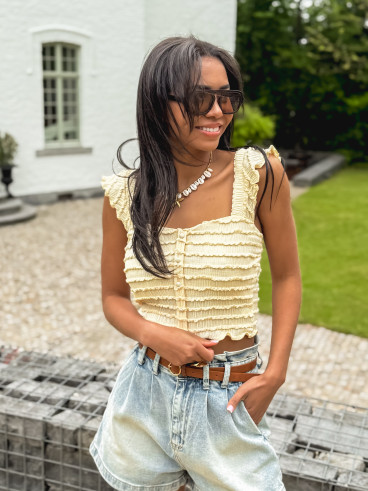 Crop top Chiara - Jaune beurre