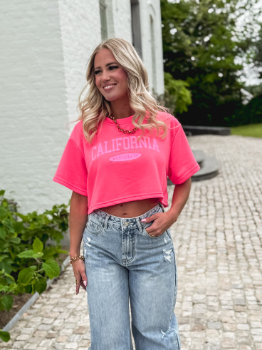 Pull Californie - Rose fluo