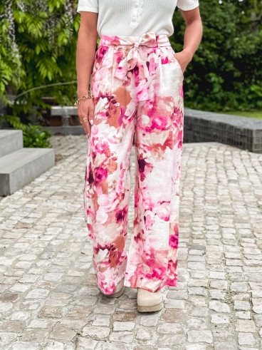 Pantalon à motifs Esperanza - Rose