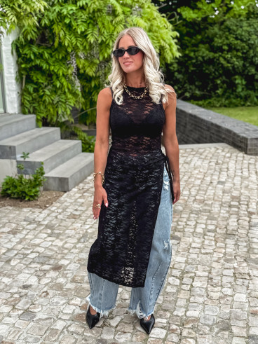 Blouse en dentelle Miranda - Noir