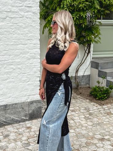 Blouse en dentelle Miranda - Noir