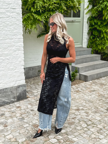 Blouse en dentelle Miranda - Noir