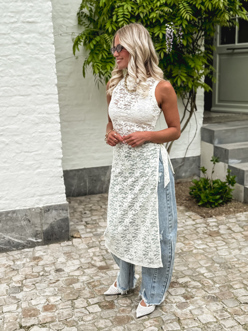 Blouse en dentelle Miranda - Crème