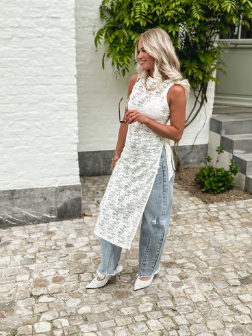Blouse en dentelle Miranda - Crème