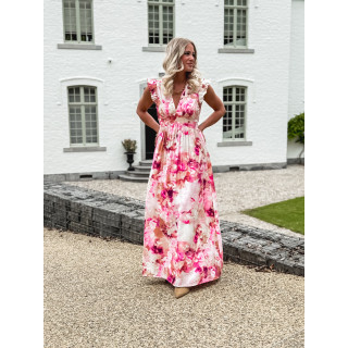 Robe longue à motifs Esperanza - Rose