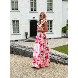 Robe longue à motifs Esperanza - Rose