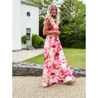 Robe longue à motifs Esperanza - Rose