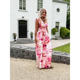 Robe longue à motifs Esperanza - Rose