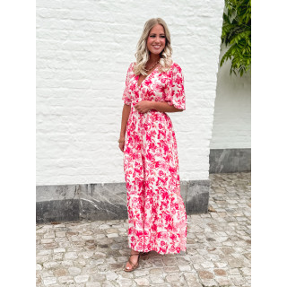 Robe longue à fleurs Klélya - Fuchsia