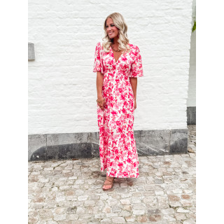 Robe longue à fleurs Klélya - Fuchsia