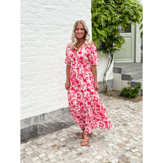 Robe longue à fleurs Klélya - Fuchsia