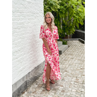 Robe longue à fleurs Klélya - Fuchsia