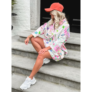 Chemise à motifs Méditerranée - Ecru