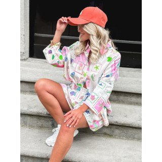 Chemise à motifs Méditerranée - Ecru