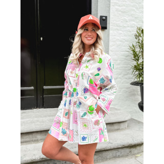 Chemise à motifs Méditerranée - Ecru