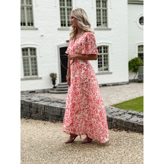 Robe longue à motifs Mylana - Rose/Rouge