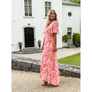 Robe longue à motifs Mylana - Rose/Rouge