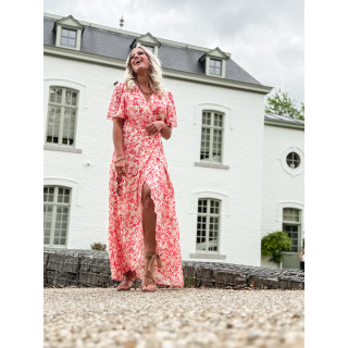Robe longue à motifs Mylana - Rose/Rouge