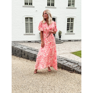 Robe longue à motifs Mylana - Rose/Rouge