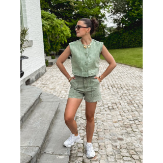 Gilet en jeans Estela - Kaki