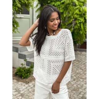 Blouse en crochet Lais - Blanc