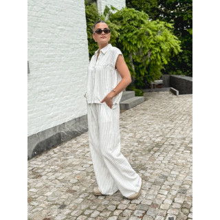 Pantalon lignée Donata - Blanc