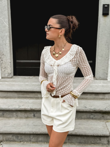 Blouse à motifs Marbella - Crème
