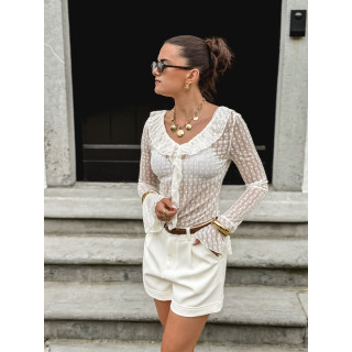 Blouse à motifs Marbella - Crème