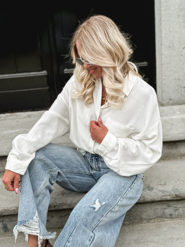 Chemise en lin Oréllia - Blanc