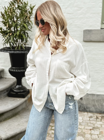 Chemise en lin Oréllia - Blanc