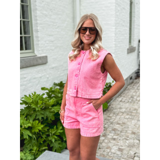 Gilet en jeans Estela - Rose