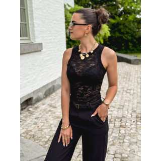 Top en dentelle Adélaïde - Noir