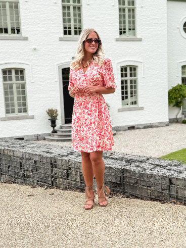 Robe courte à motifs Mylana - Rose/Rouge