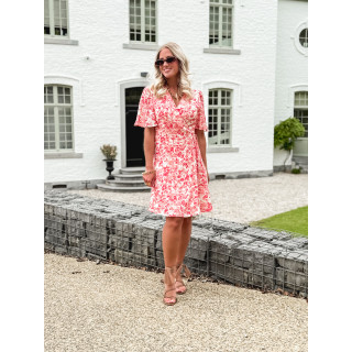 Robe courte à motifs Mylana - Rose/Rouge