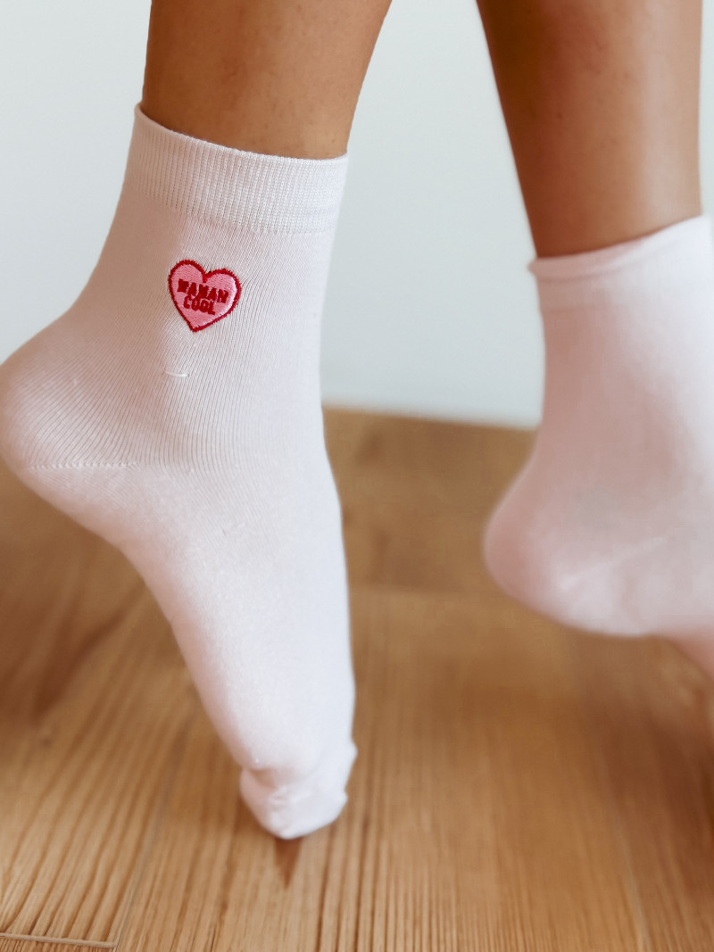 Chaussettes "Maman Cool" - Rose