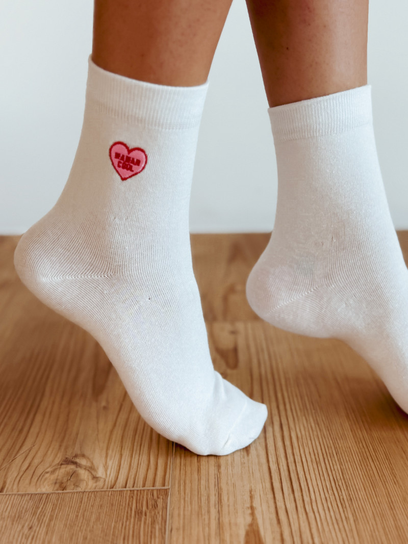 Chaussettes "Maman Cool" - Blanc