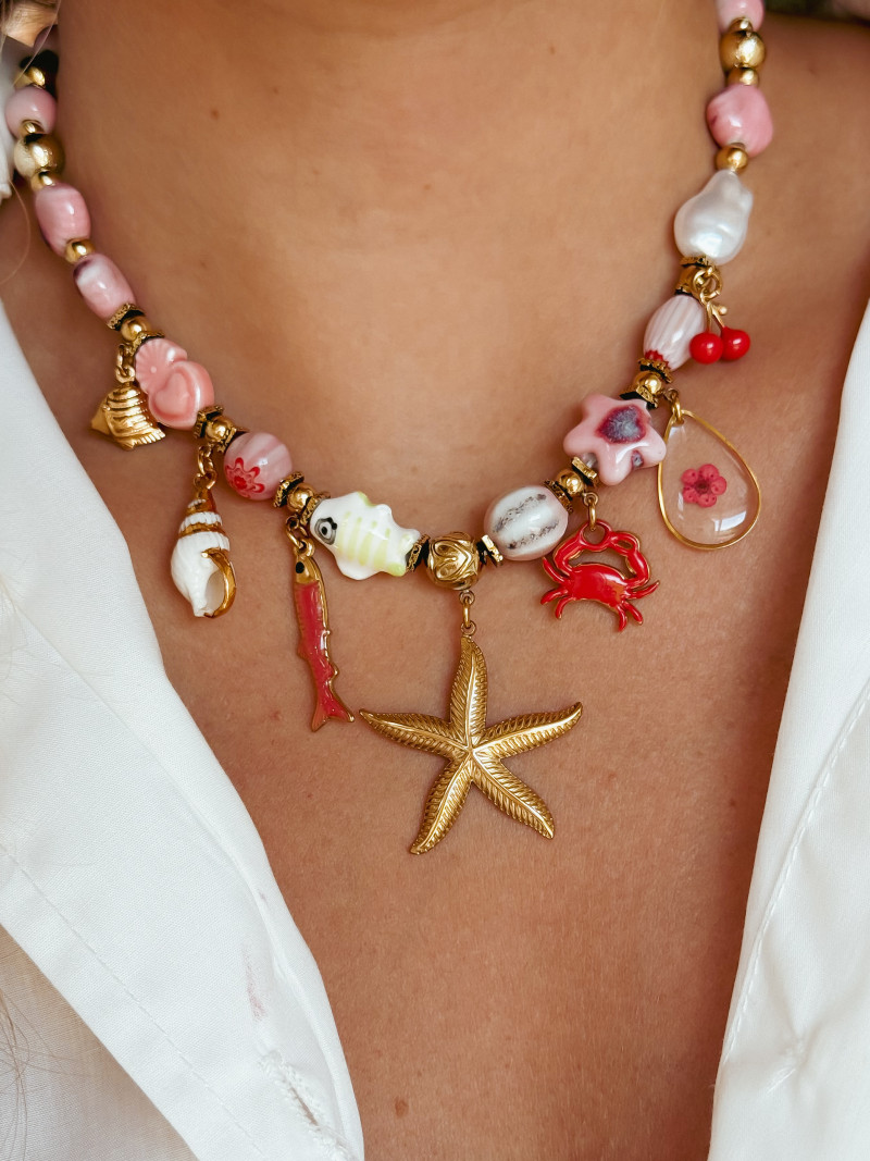 Collier Nungwi - Doré/Rose