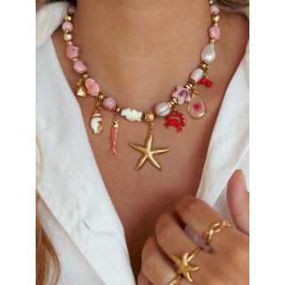 Collier Nungwi - Doré/Rose