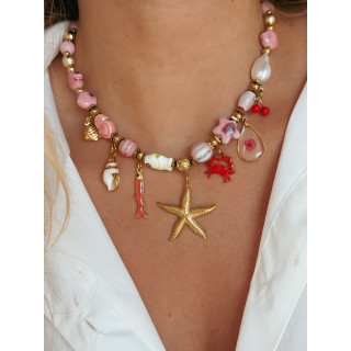 Collier Nungwi - Doré/Rose