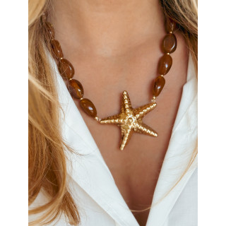 Collier Punta - Doré/Chocolat
