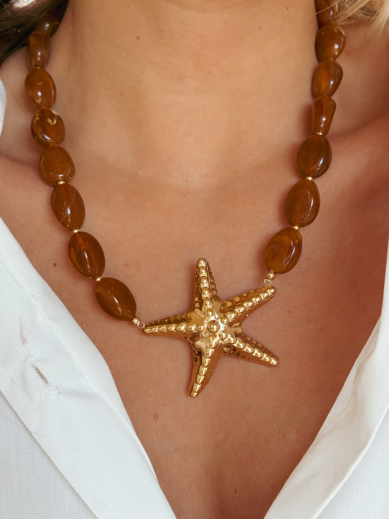 Collier Punta - Doré/Chocolat
