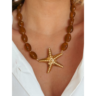 Collier Punta - Doré/Chocolat