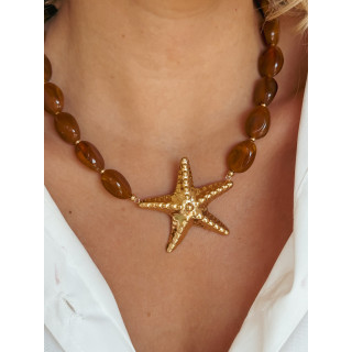 Collier Punta - Doré/Chocolat
