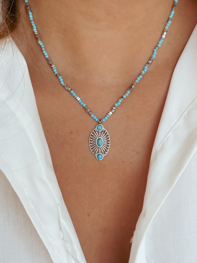 Collier Blu - Argenté/Bleu