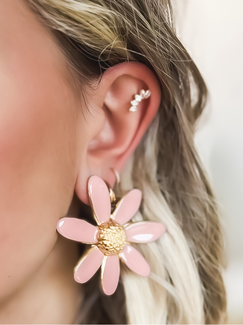 Boucles d'oreilles Bloemen - Rose