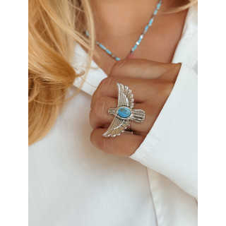 Bague "AIGLE" - Argent/Turquoise