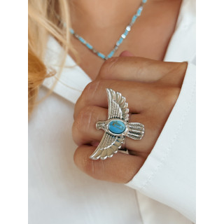 Bague "AIGLE" - Argent/Turquoise