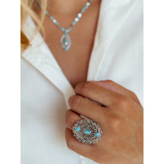 Bague Zoé - Argent/Turquoise